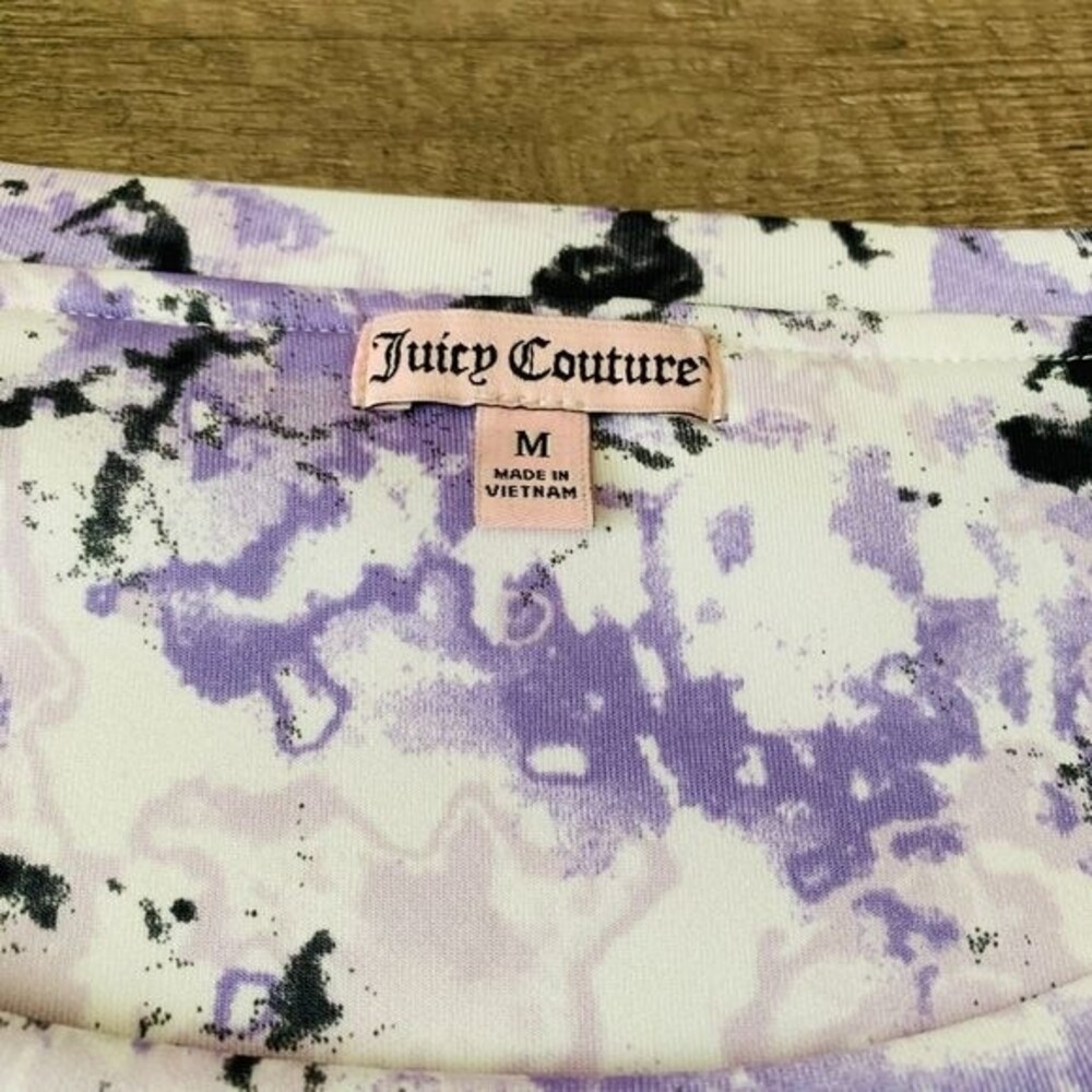 Juicy Couture purple top marble pattern Long sleeve top size M - Picture 9 of 12